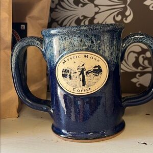 Mystic Dual-Handle Blue Coffee Mug